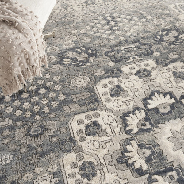 HomeRoots 9' Gray and Ivory Medallion Power Loom Area Rug - Timeless Elegance for Living Rooms & Bedrooms 8' X 10' 545214