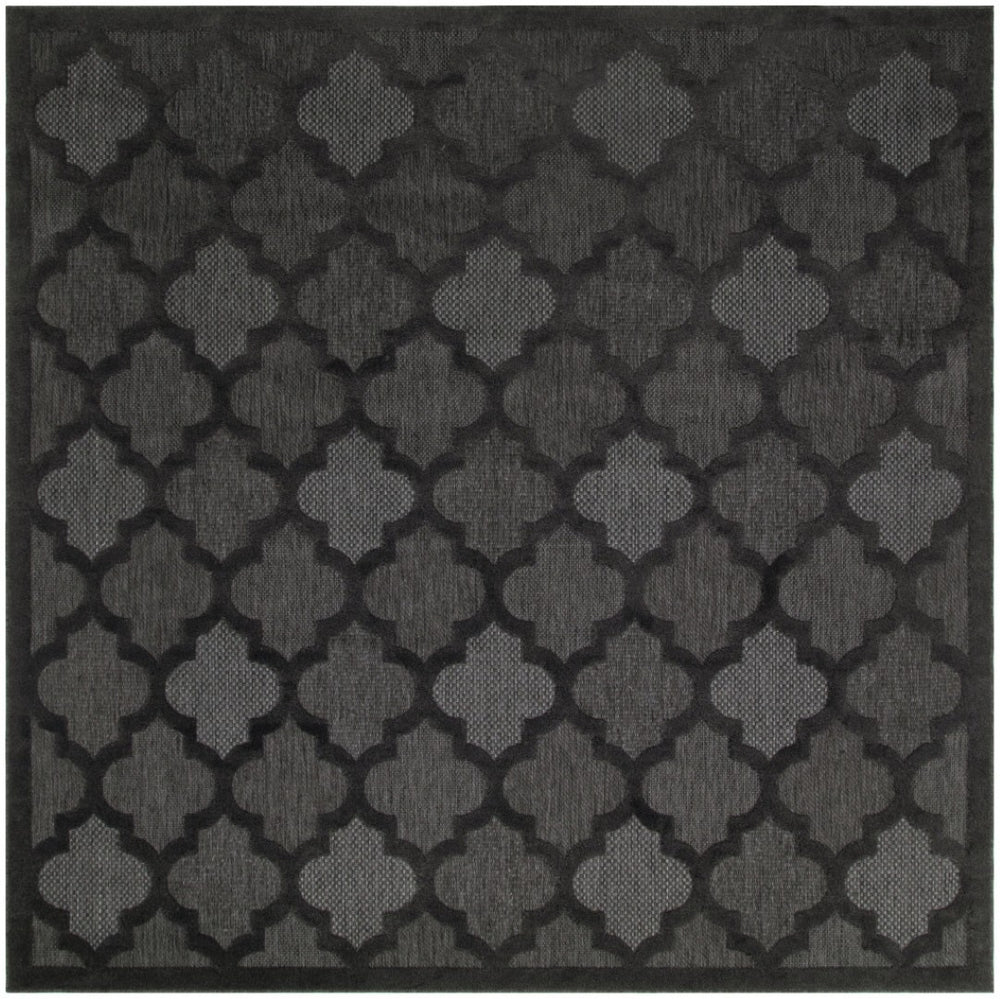 HomeRoots 9' Charcoal Square Trellis Rug – Stylish Indoor & Outdoor Area Accent with Durable, Low-Maintenance Design 545217