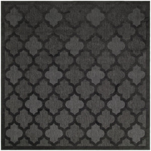 HomeRoots 9' Charcoal Square Trellis Rug – Stylish Indoor & Outdoor Area Accent with Durable, Low-Maintenance Design 545217