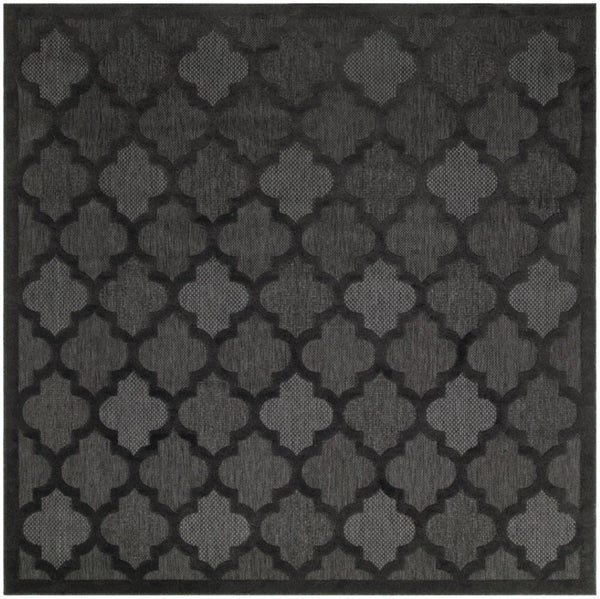 HomeRoots 9' Charcoal Square Trellis Rug – Stylish Indoor & Outdoor Area Accent with Durable, Low-Maintenance Design 545217