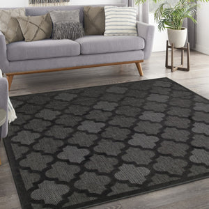 HomeRoots 9' Charcoal Square Trellis Rug – Stylish Indoor & Outdoor Area Accent with Durable, Low-Maintenance Design 545217