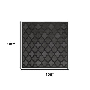 HomeRoots 9' Charcoal Square Trellis Rug – Stylish Indoor & Outdoor Area Accent with Durable, Low-Maintenance Design 545217