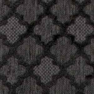 HomeRoots 20' Charcoal and Black Trellis Runner Rug - Durable Indoor/Outdoor Floor Protection with Classic Style 545222