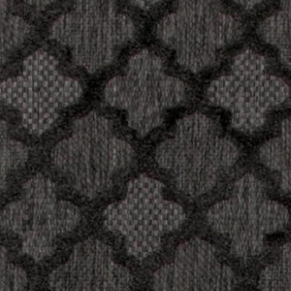 HomeRoots 20' Charcoal and Black Trellis Runner Rug - Durable Indoor/Outdoor Floor Protection with Classic Style 545222