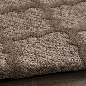 HomeRoots 6' X 9' Trellis Indoor Outdoor Area Rug - Durable & Versatile Brown Design for All Spaces 545230