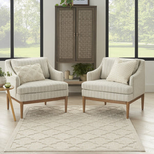 HomeRoots 6' Cream and Beige Trellis Area Rug - Versatile Indoor/Outdoor Design for Elegant Spaces, 6' x 9' 545231