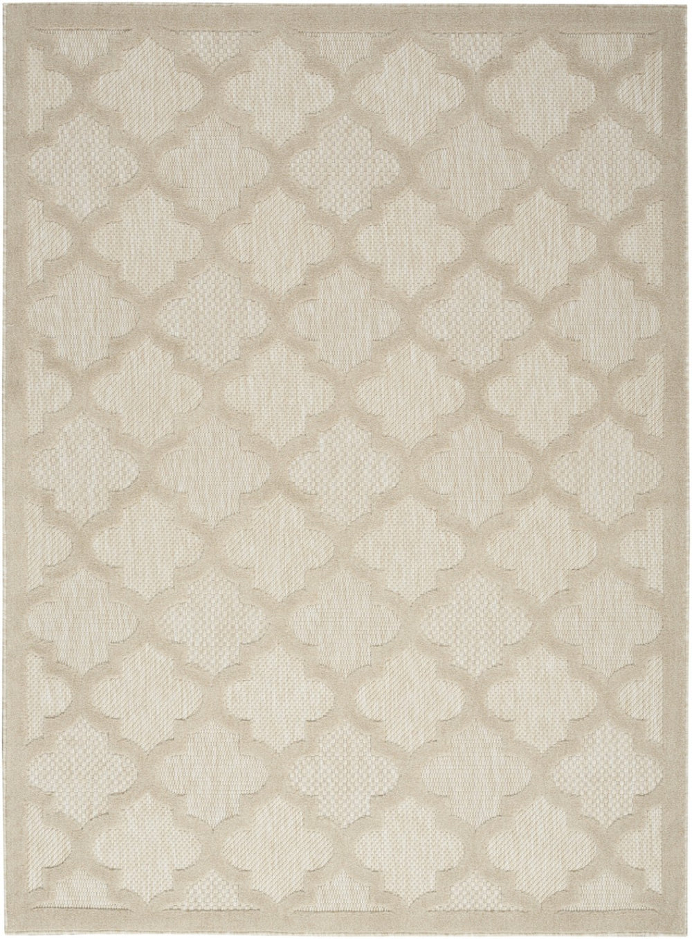 HomeRoots 6' Cream and Beige Trellis Area Rug - Versatile Indoor/Outdoor Design for Elegant Spaces, 6' x 9' 545231
