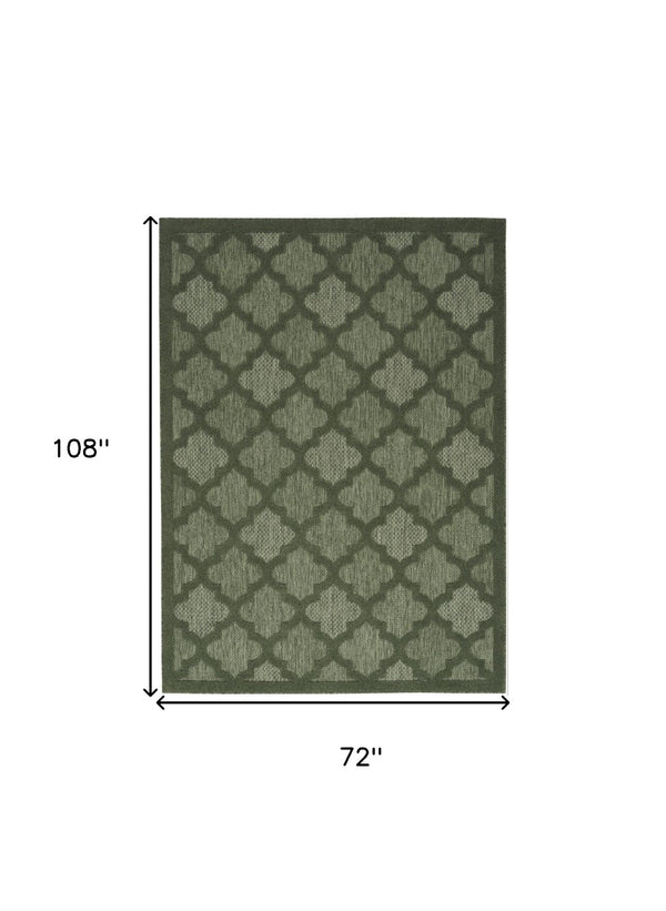 HomeRoots 6' X 9' Trellis Area Rug in Dark and Light Green - Durable, Stylish Indoor/Outdoor Decor Solution 545232