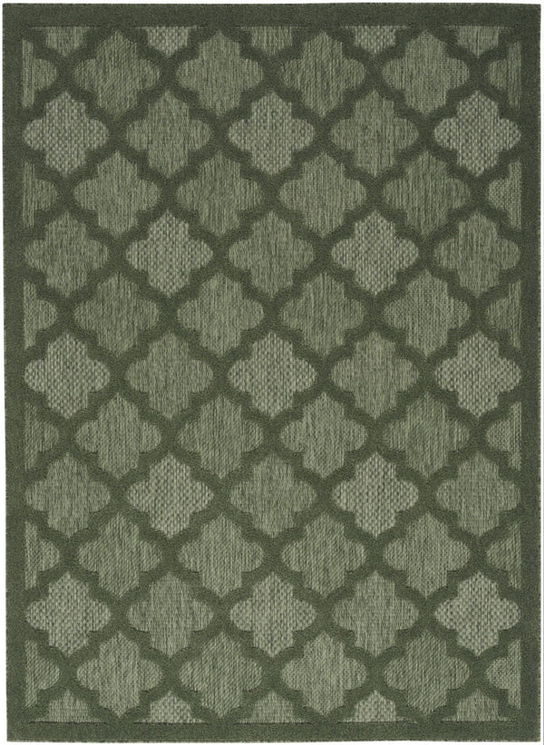 HomeRoots 6' X 9' Trellis Area Rug in Dark and Light Green - Durable, Stylish Indoor/Outdoor Decor Solution 545232