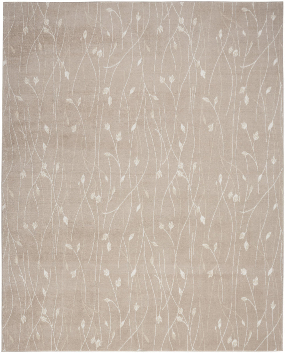 Homeroots 5' X 7' Beige And Ivory Floral Power Loom Area Rug  Polypropylene 545296