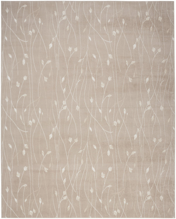 Homeroots 5' X 7' Beige And Ivory Floral Power Loom Area Rug  Polypropylene 545296