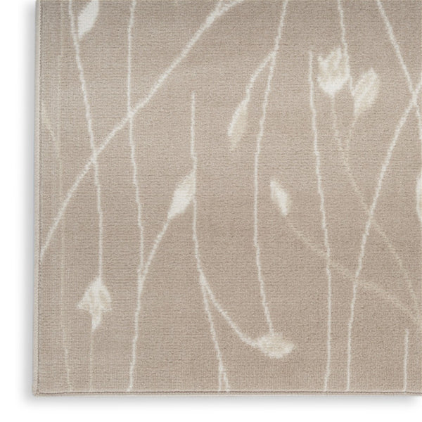 HomeRoots 8' Elegant Beige and Ivory Floral Power Loom Area Rug for Timeless Style in Any Room Decor 8' X 10' 545297
