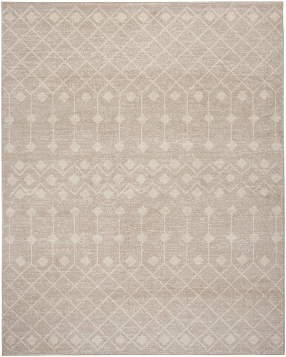 Homeroots 5' X 7' Beige And Ivory Moroccan Power Loom Area Rug  Polypropylene 545299