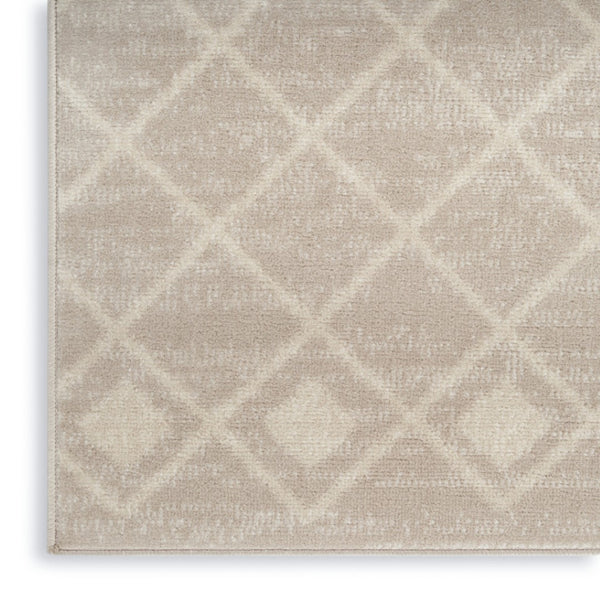 HomeRoots 8' Elegant Beige and Ivory Moroccan Area Rug - Power Loomed for Durable, Easy-Care Style in Any Room 8' X 10' 545300