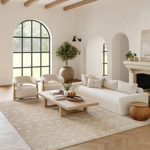 HomeRoots 8' Elegant Beige and Ivory Moroccan Area Rug - Power Loomed for Durable, Easy-Care Style in Any Room 8' X 10' 545300