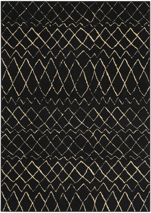 Homeroots 6' X 9' Black And Ivory Abstract Power Loom Distressed Area Rug  Polypropylene 545301