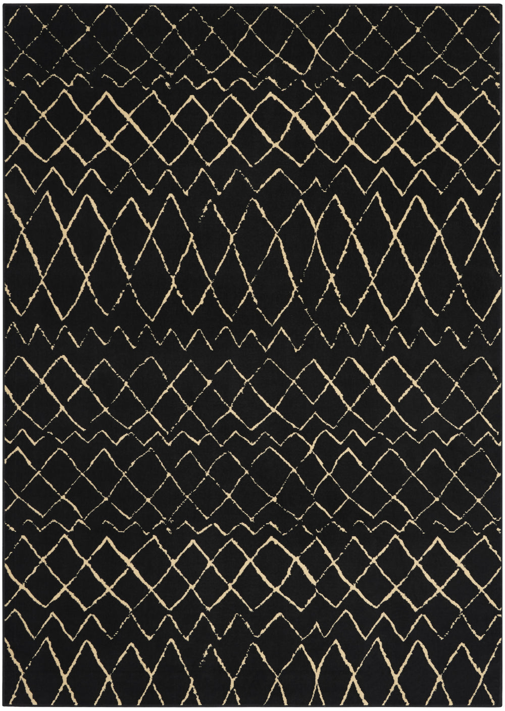 Homeroots 7' X 10' Black And Ivory Abstract Power Loom Distressed Area Rug  Polypropylene 545302
