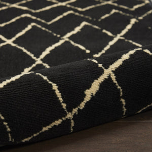 HomeRoots 6' Black and Ivory Abstract Area Rug – Contemporary Distressed Design for Modern Living Spaces 7' X 10' 545302