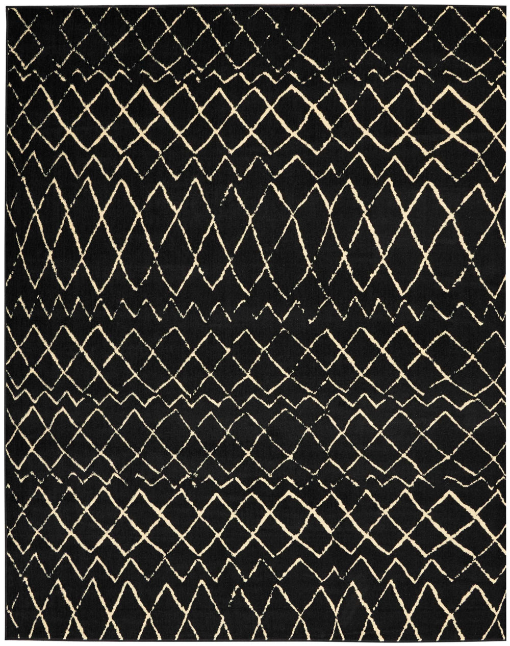 Homeroots 8' X 10' Black And Ivory Abstract Power Loom Distressed Area Rug  Polypropylene 545310