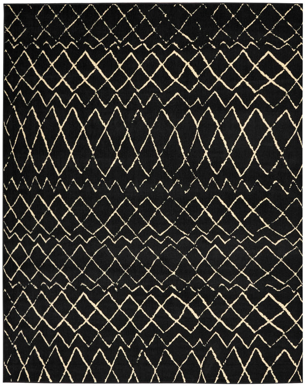 Homeroots 8' X 10' Black And Ivory Abstract Power Loom Distressed Area Rug  Polypropylene 545310