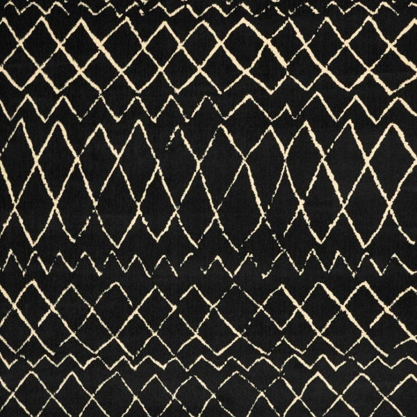 HomeRoots 8' Black and Ivory Abstract Area Rug - Distressed Power Loomed Design for Modern Living Spaces 8' X 10' 545310