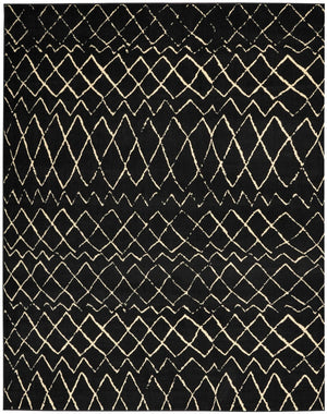 HomeRoots 8' Black and Ivory Abstract Area Rug - Distressed Power Loomed Design for Modern Living Spaces 8' X 10' 545310