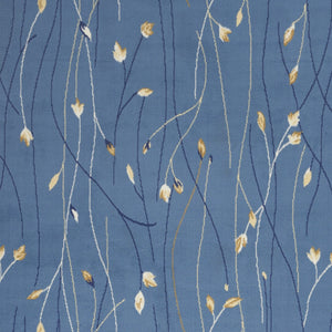 Homeroots 5' X 7' Blue And Beige Floral Power Loom Area Rug  Polypropylene 545316