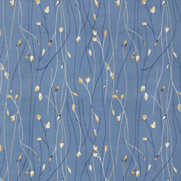 Homeroots 7' X 10' Blue And Beige Floral Power Loom Area Rug  Polypropylene 545318