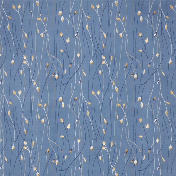 Homeroots 7' X 10' Blue And Beige Floral Power Loom Area Rug  Polypropylene 545318