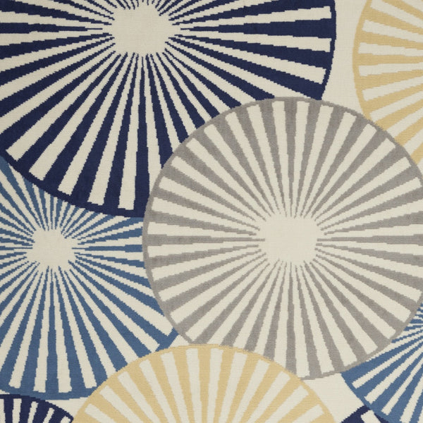 Homeroots 6' X 9' Blue And Ivory Geometric Power Loom Area Rug  Polypropylene 545322