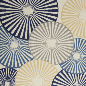 Homeroots 6' X 9' Blue And Ivory Geometric Power Loom Area Rug  Polypropylene 545322