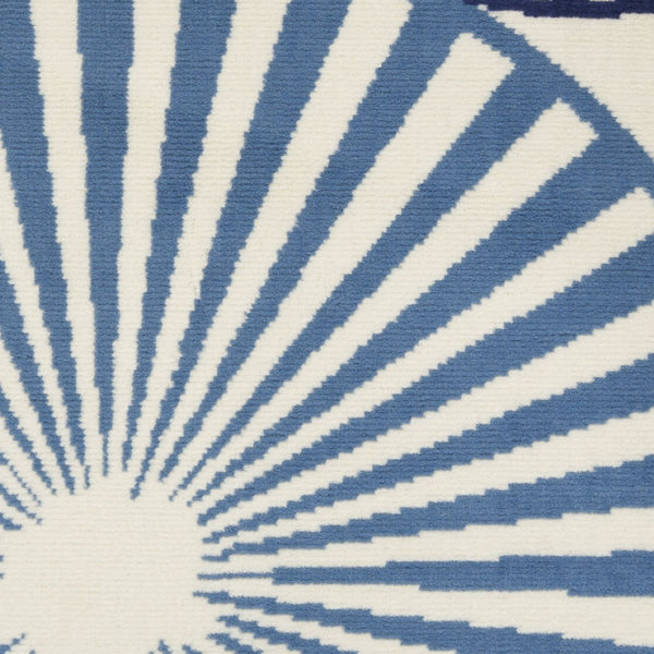 HomeRoots 7' Beige and Blue Geometric Power Loom Area Rug - Modern Style, Durable, Easy-Care for Any Room 7' X 10' 545323
