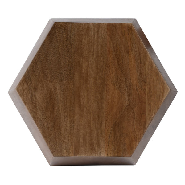 Butler Specialty Gulchatai Hexagon Mango Wood Side Table - Timeless Design For Modern And Rustic Spaces, Sturdy Build Natural Wood Mango Wood 5453312-butler