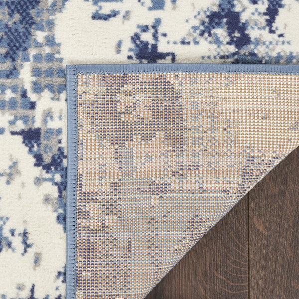 Homeroots 8' X 10' Blue And Ivory Abstract Power Loom Area Rug  Polypropylene 545334