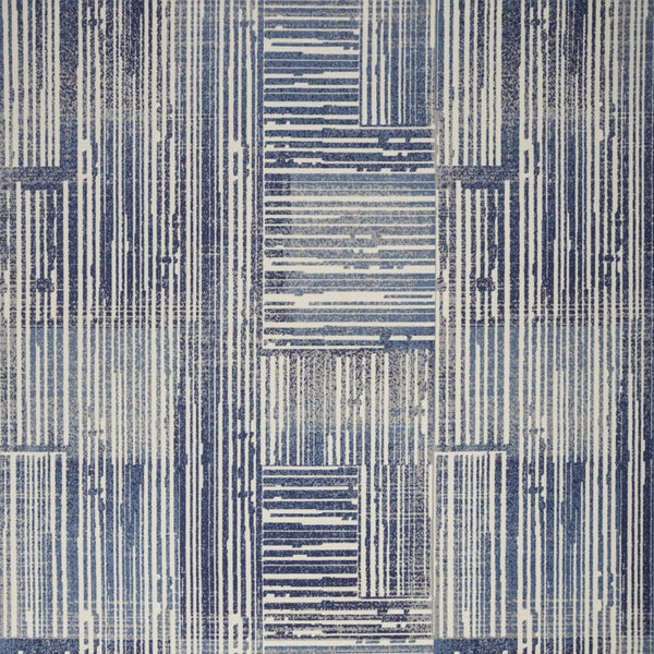Homeroots 5' X 7' Blue And Gray Striped Power Loom Area Rug  Polypropylene 545337