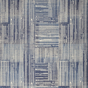 Homeroots 8' X 10' Blue And Gray Striped Power Loom Area Rug  Polypropylene 545338