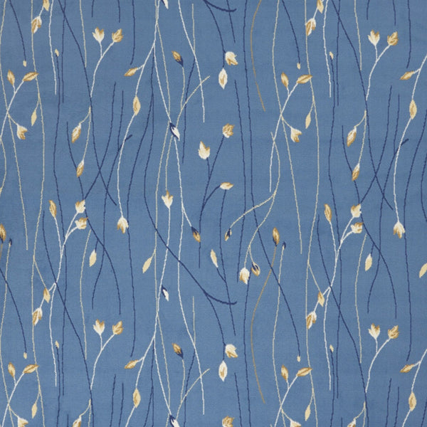 Homeroots 8' X 10' Blue And Beige Floral Power Loom Area Rug  Polypropylene 545339