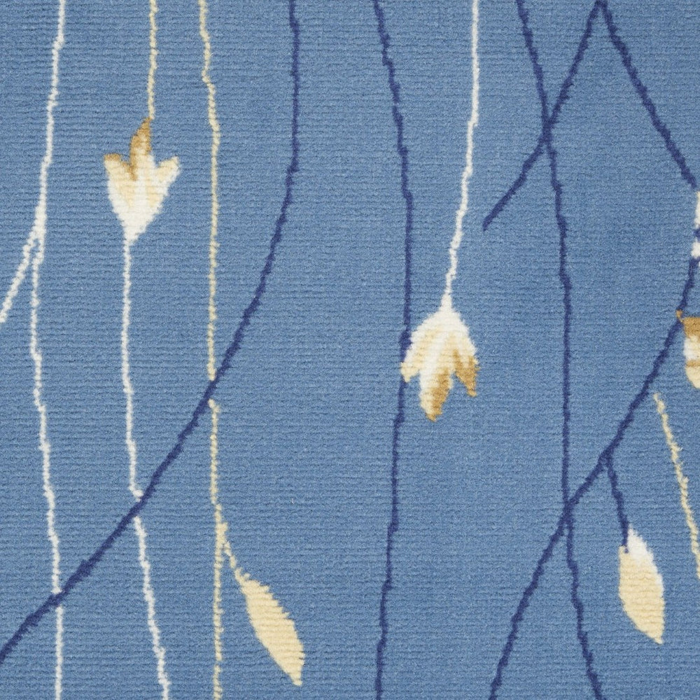HomeRoots 8' Blue and Beige Floral Power Loom Area Rug - Classic Elegance for Living Spaces, Easy Care Design 8' X 10' 545339