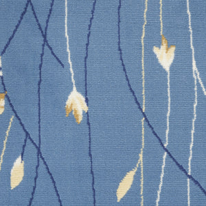 Homeroots 8' X 10' Blue And Beige Floral Power Loom Area Rug  Polypropylene 545339