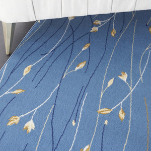 HomeRoots 8' Blue and Beige Floral Power Loom Area Rug - Classic Elegance for Living Spaces, Easy Care Design 8' X 10' 545339