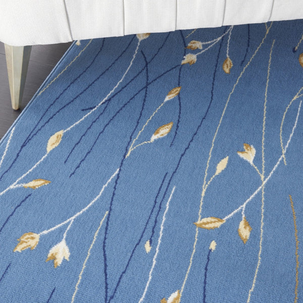 HomeRoots 8' Blue and Beige Floral Power Loom Area Rug - Classic Elegance for Living Spaces, Easy Care Design 8' X 10' 545339