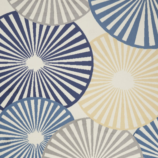 Homeroots 8' X 10' Beige And Blue Geometric Power Loom Area Rug  Polypropylene 545340