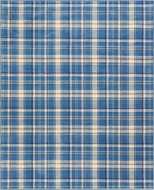 Homeroots 8' X 10' Blue And Beige Plaid Power Loom Area Rug  Polypropylene 545341