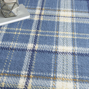 HomeRoots 8' Blue and Beige Plaid Power Loom Area Rug – Timeless Style, Easy Care, and Durable Design for Any Room 8' X 10' 545341