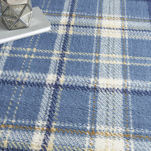 Homeroots 8' X 10' Blue And Beige Plaid Power Loom Area Rug  Polypropylene 545341