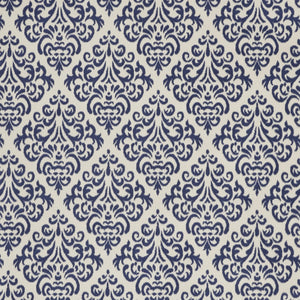 Homeroots 7' X 10' Blue And White Damask Power Loom Area Rug  Polypropylene 545345