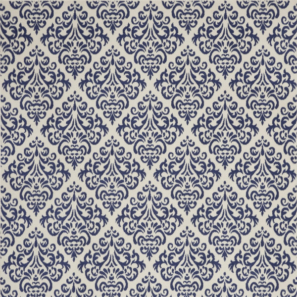 Homeroots 7' X 10' Blue And White Damask Power Loom Area Rug  Polypropylene 545345