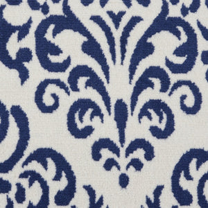 HomeRoots 7' Elegant Blue and White Damask Power Loom Area Rug for Timeless Style and Comfort in Any Room 7' X 10' 545345