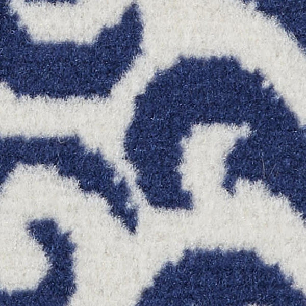HomeRoots 7' Elegant Blue and White Damask Power Loom Area Rug for Timeless Style and Comfort in Any Room 7' X 10' 545345