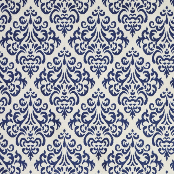 Homeroots 6' X 9' Blue And White Damask Power Loom Area Rug  Polypropylene 545349